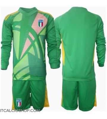 Italia Portiere Seconda Maglia Bambino Europei 2024 Manica Lunga (+ Pantaloni corti)